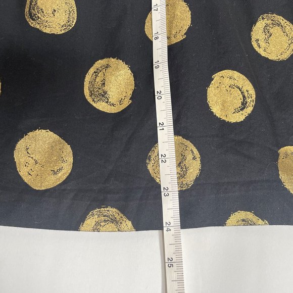 Career Wear skirt size 10 black and gold polka dots 100% Cotton 5-0219 - Picture 4 of 7